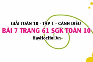Giải bài 7 trang 61 Toán 10 Tập 1 SGK Cánh Diều